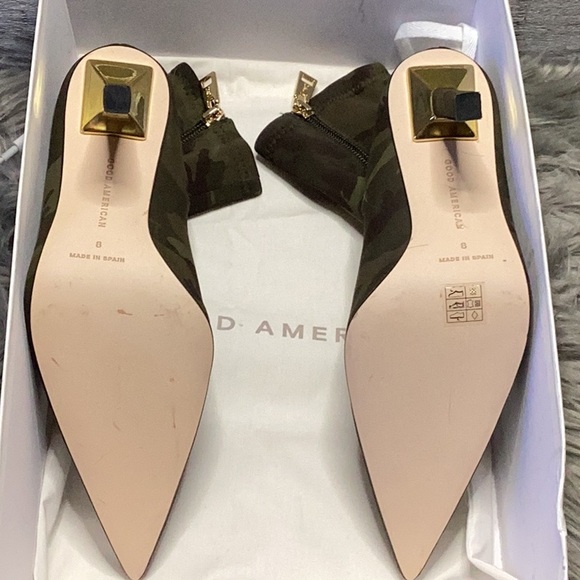 GOOD AMERICAN NEOPRENE KICKSTAND BOOTIE CAMO NWOB - Picture 11 of 13